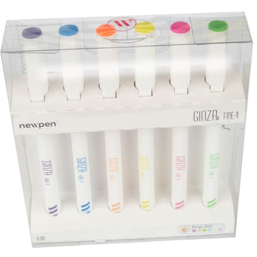 Caneta Newpen Ginza Fineliner 6 Cores - Pop Art NewPen