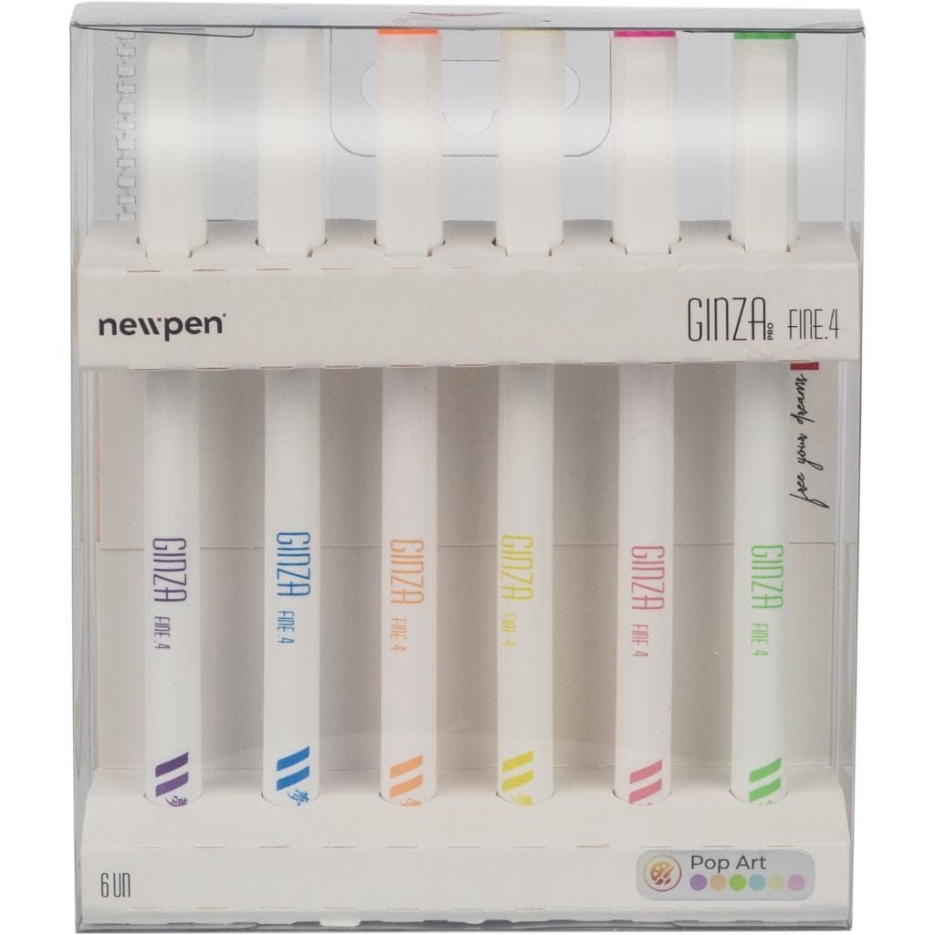 Caneta Newpen Ginza Fineliner 6 Cores - Pop Art NewPen