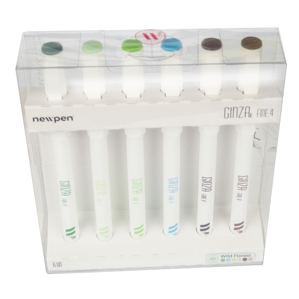 Caneta Newpen Ginza Fineliner 6 Cores - Wild Forest NewPen