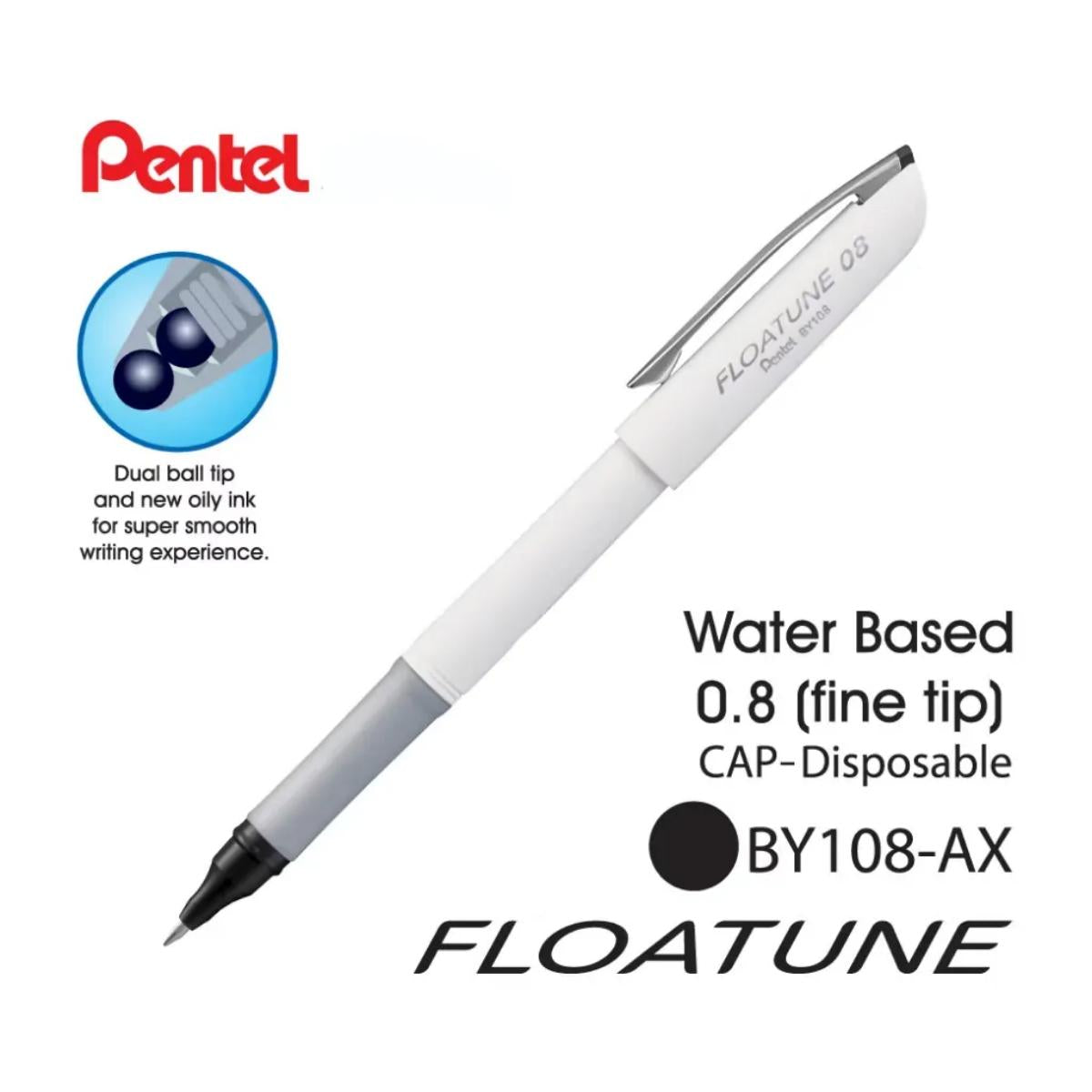 Caneta Pentel Floatune - Esferográfica - Preto - 0,8 Livraria Skilo