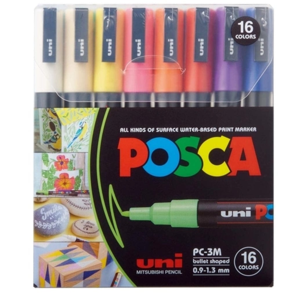 Caneta Posca Kit PC 3M Estojo com 16 Canetas Uni-Ball