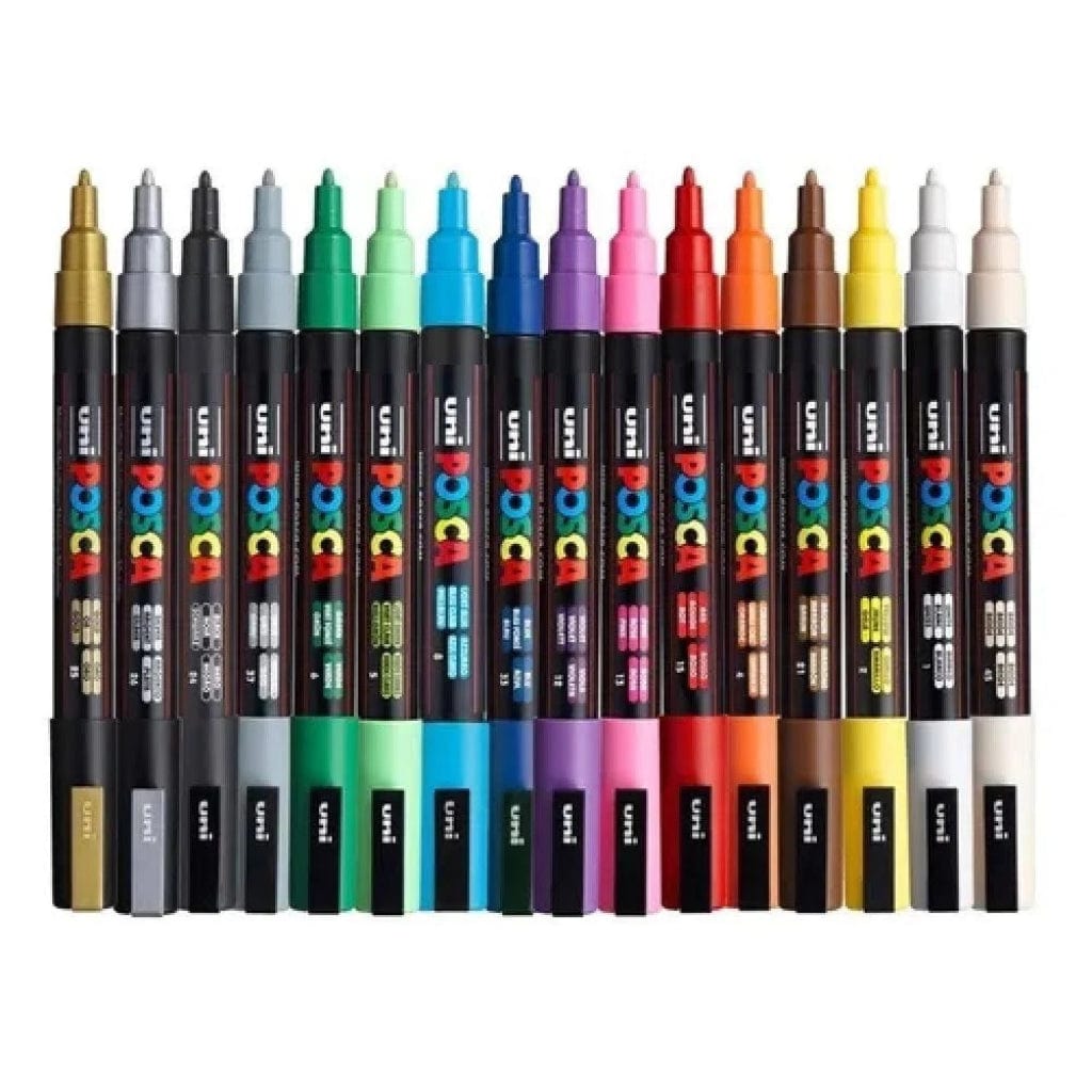 Caneta Posca Kit PC 5M - Estojo com 16 Uni-Ball