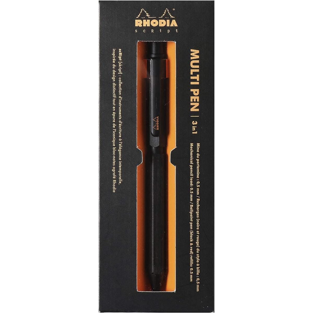 Caneta Rhodia Multipen Script Black - Caneta 3 em 1 Rhodia Rhodia