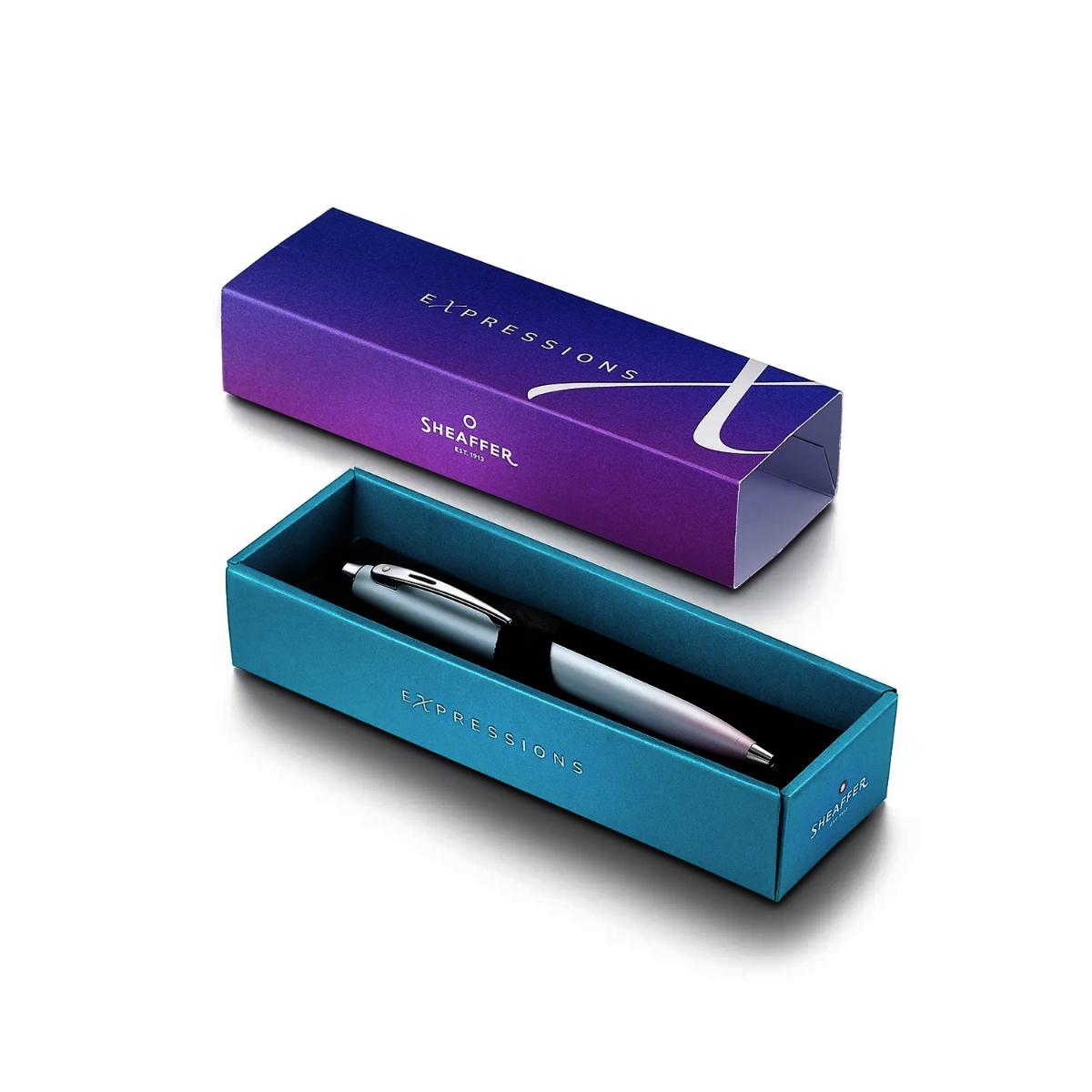 Caneta Sheaffer 100 Expressions - Esferográfica - Degradê Azul e Rosa Perolado Livraria Skilo