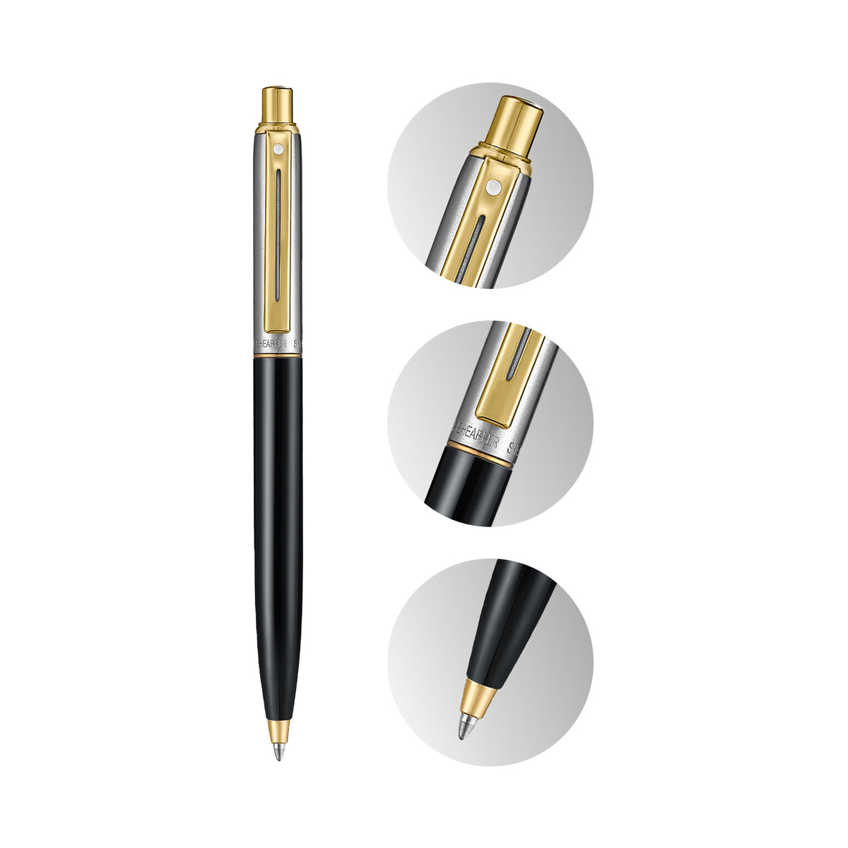 Caneta Sheaffer Sentinel - Glossy Black, Chrome and Gold - Esferográfica Sheaffer