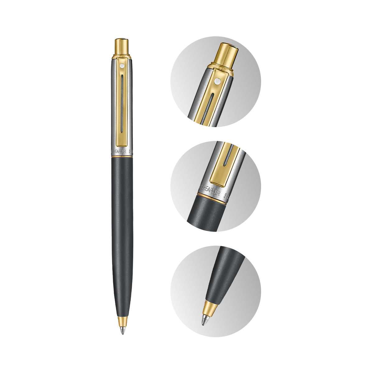 Caneta Sheaffer Sentinel - Matte Black, Chrome and Gold - Esferográfica Sheaffer