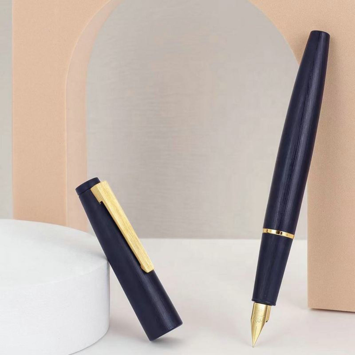 Caneta Tinteiro Jinhao 80 Dark Blue Gold Trims - F Jinhao