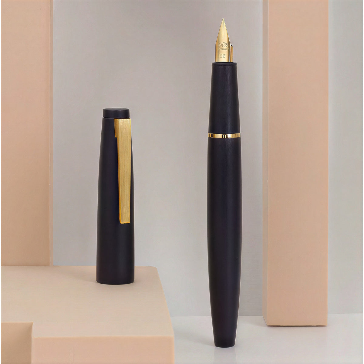 Caneta Tinteiro Jinhao 80 Dark Blue Gold Trims - F Jinhao