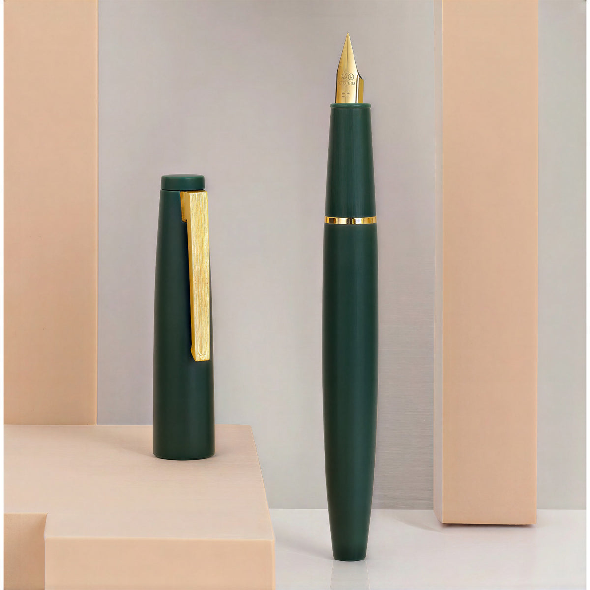 Caneta Tinteiro Jinhao 80 Dark Green Gold Trims - F Jinhao