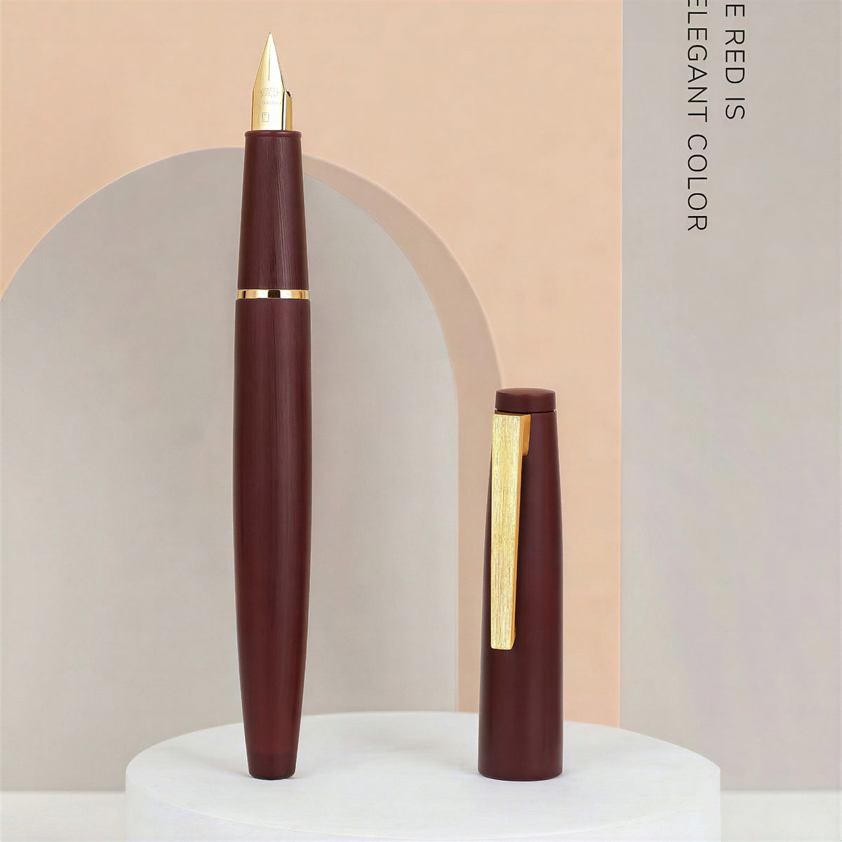 Caneta Tinteiro Jinhao 80 Red Vine Gold Trims - F Jinhao