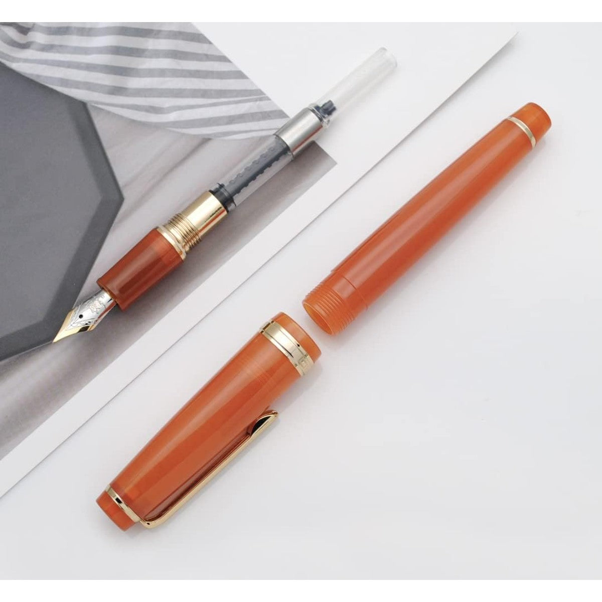 Caneta Tinteiro Jinhao 82 T Brown - Ponta EF Jinhao