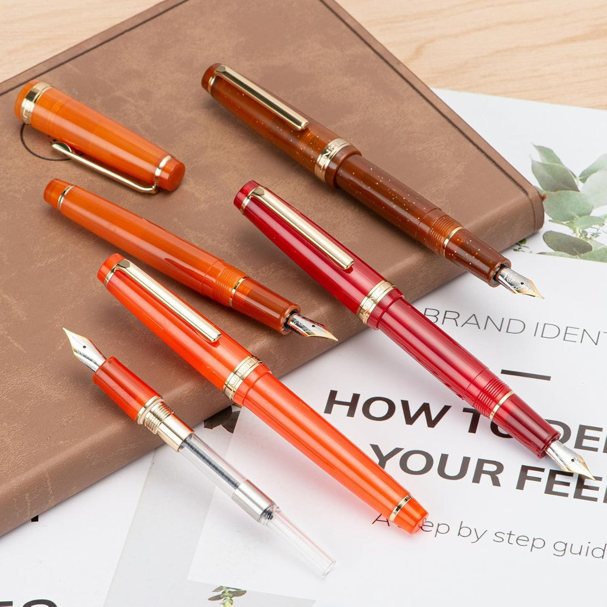 Caneta Tinteiro Jinhao 82 T Fluorescent Coffee - Ponta EF Jinhao