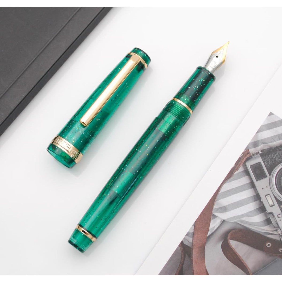 Caneta Tinteiro Jinhao 82 T Fluorescent Dark Green - Ponta F Jinhao