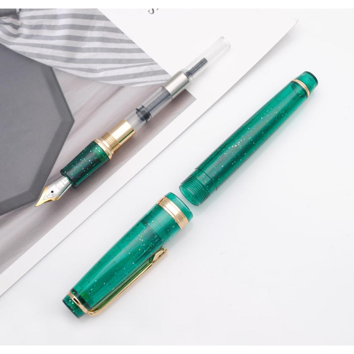 Caneta Tinteiro Jinhao 82 T Fluorescent Dark Green - Ponta F Jinhao