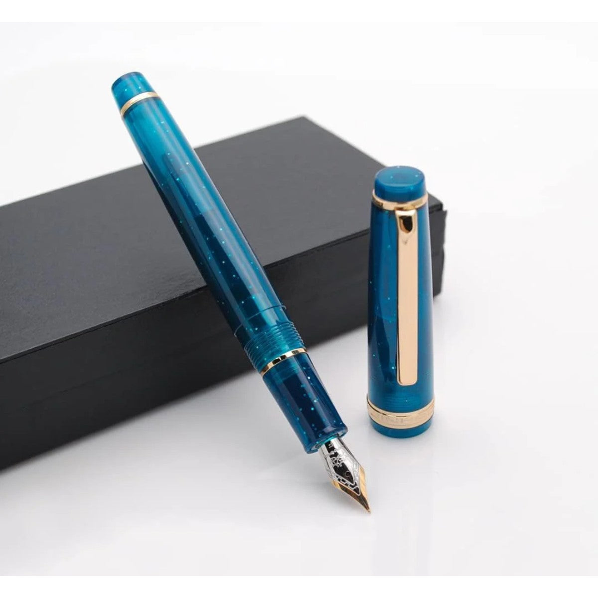 Caneta Tinteiro Jinhao 82 T Fluorescent Deep Sea Blue - Ponta F Jinhao