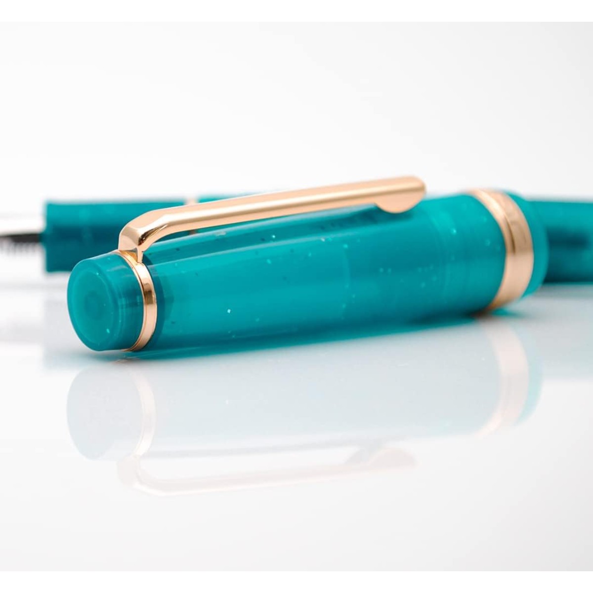 Caneta Tinteiro Jinhao 82 T Fluorescent Peacock Blue - Ponta EF Jinhao