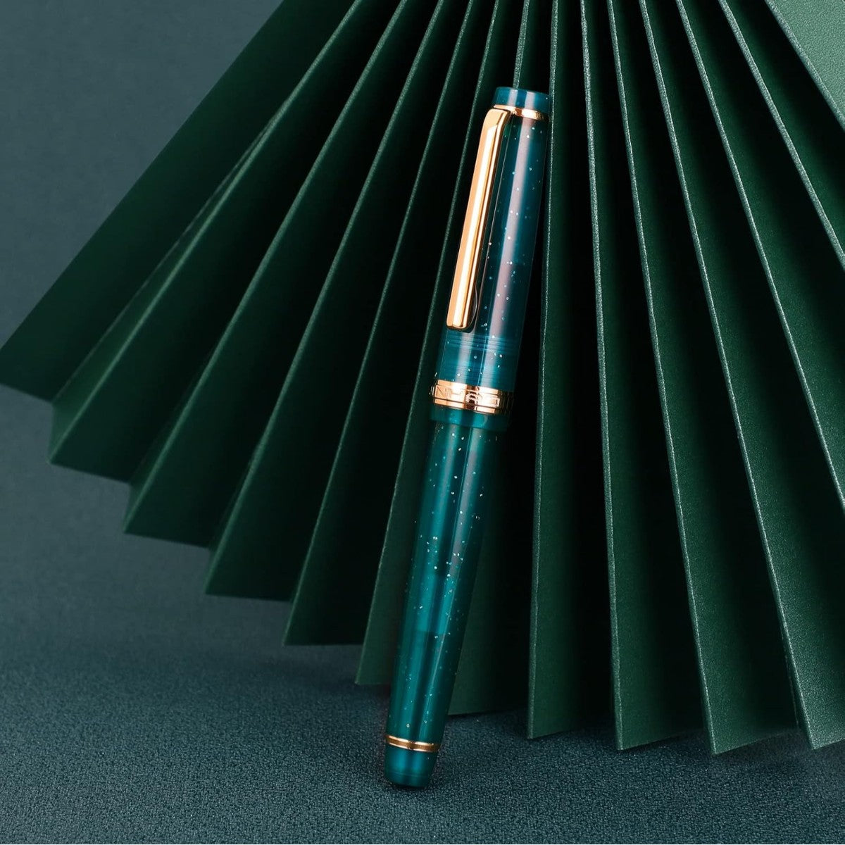 Caneta Tinteiro Jinhao 82 T Fluorescent Peacock Blue - Ponta EF Jinhao