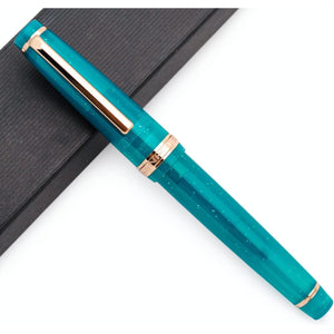 Caneta Tinteiro Jinhao 82 T Fluorescent Peacock Blue - Ponta EF