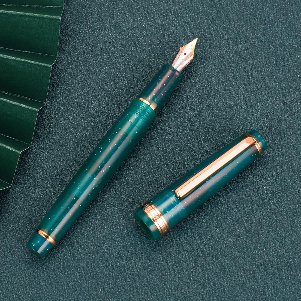 Caneta Tinteiro Jinhao 82 T Fluorescent Peacock Blue - Ponta EF Jinhao