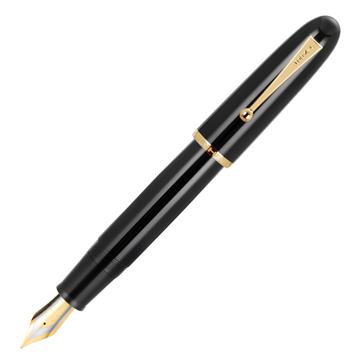 Caneta Tinteiro Jinhao 9019 Black Gold Trims - F Jinhao