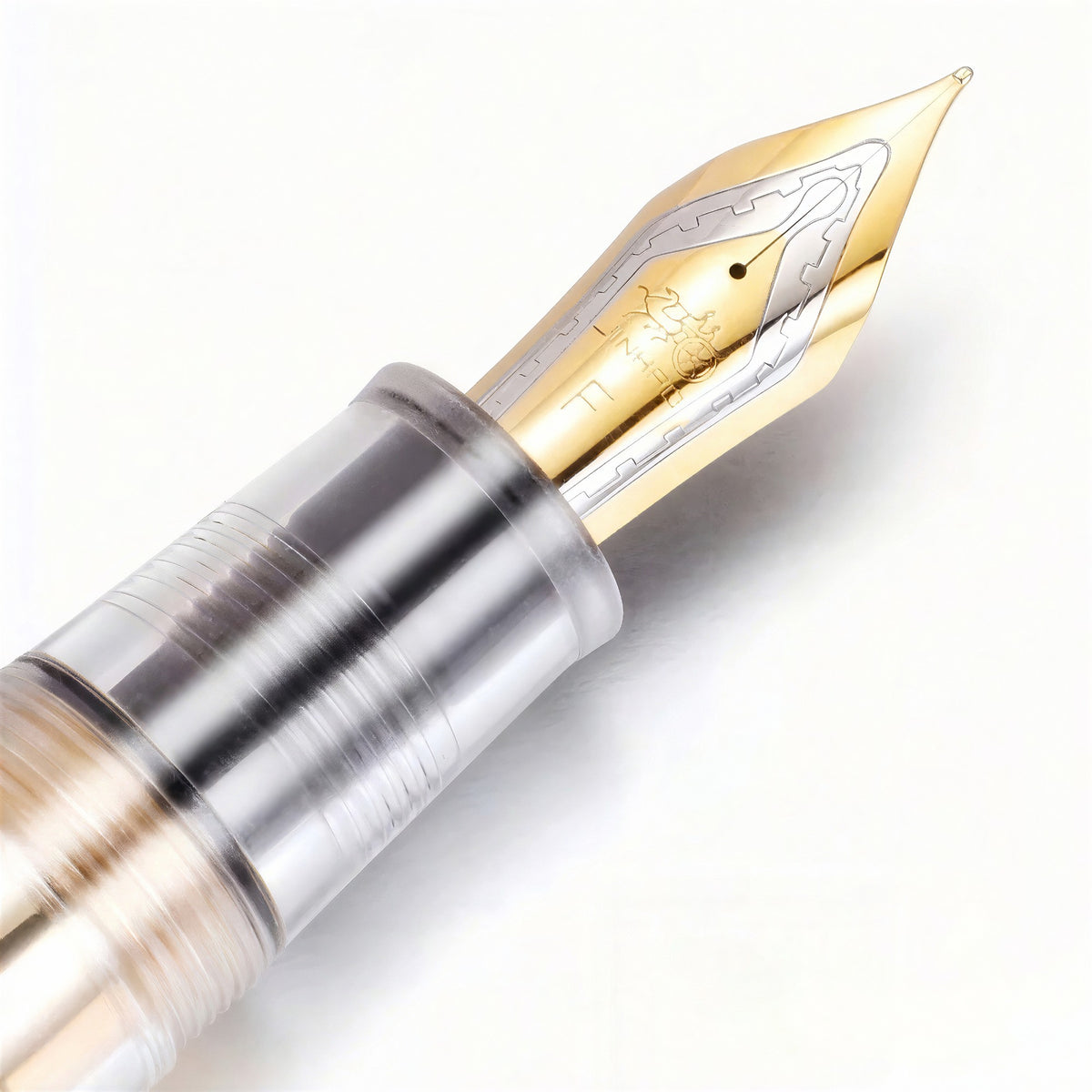 Caneta Tinteiro Jinhao 9019 Transparent Red Gold Trims - F Jinhao
