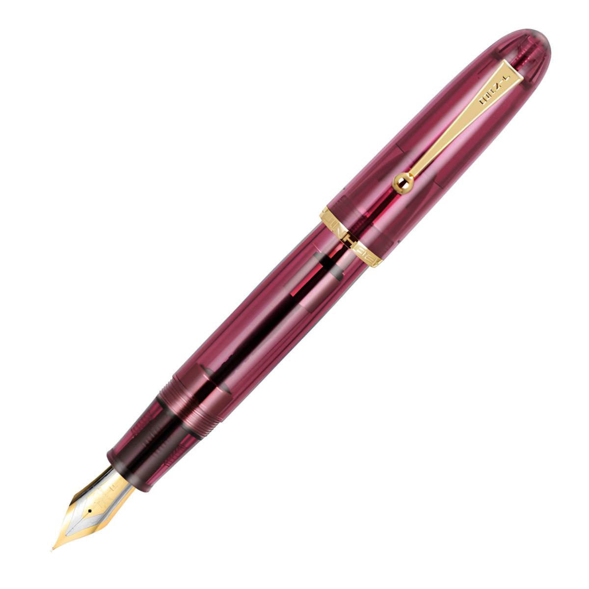 Caneta Tinteiro Jinhao 9019 Transparent Red Gold Trims - F Jinhao