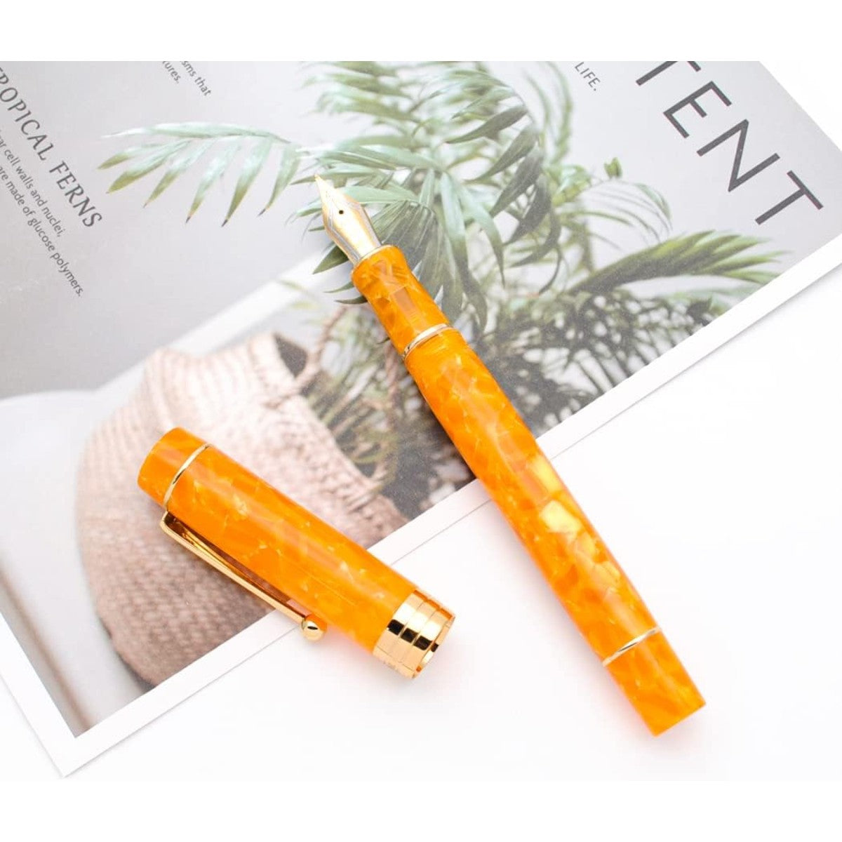Caneta Tinteiro Jinhao Century 100 Gold Stone - Ponta EF Jinhao