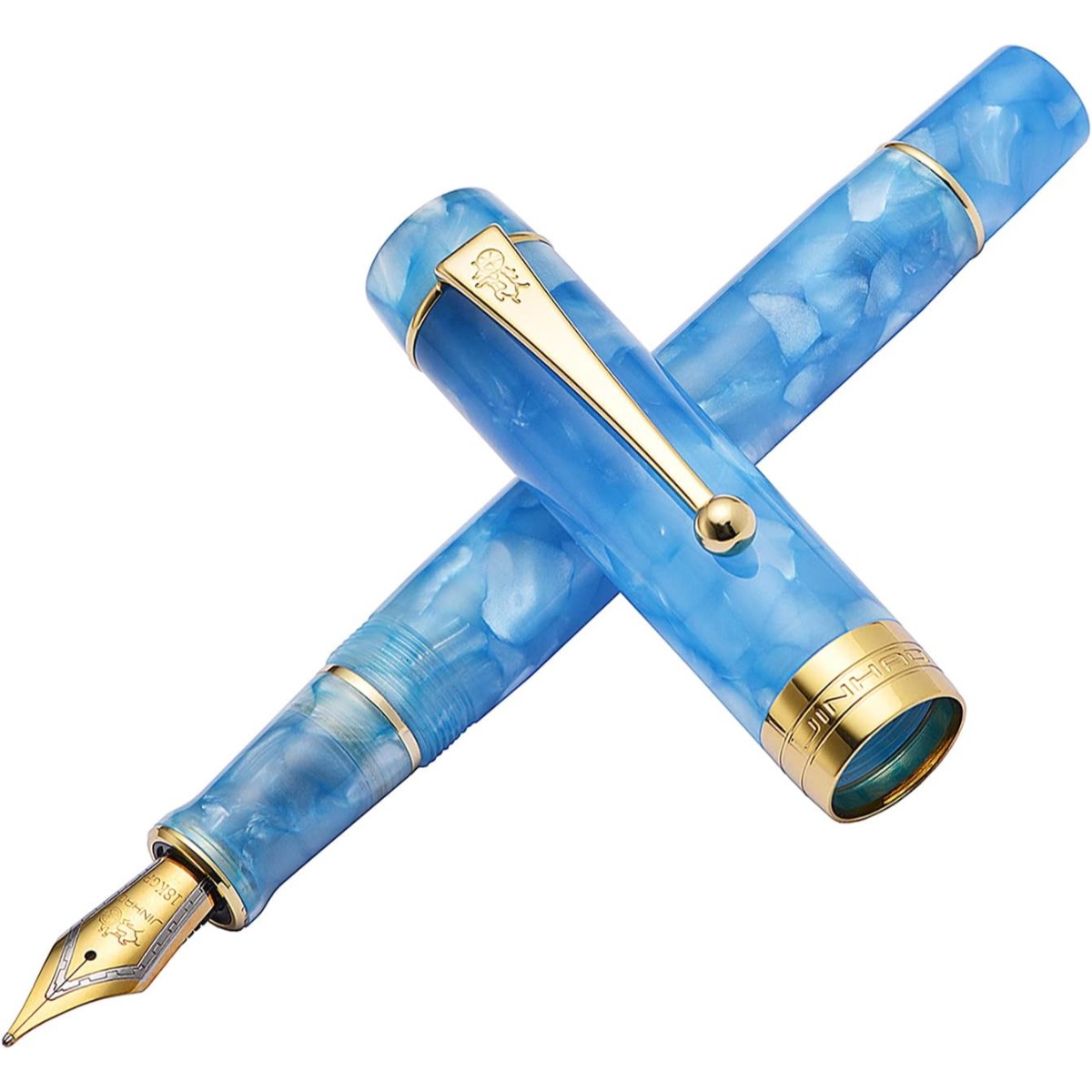 Caneta Tinteiro Jinhao Century 100 Haibao Blue - Ponta EF Jinhao