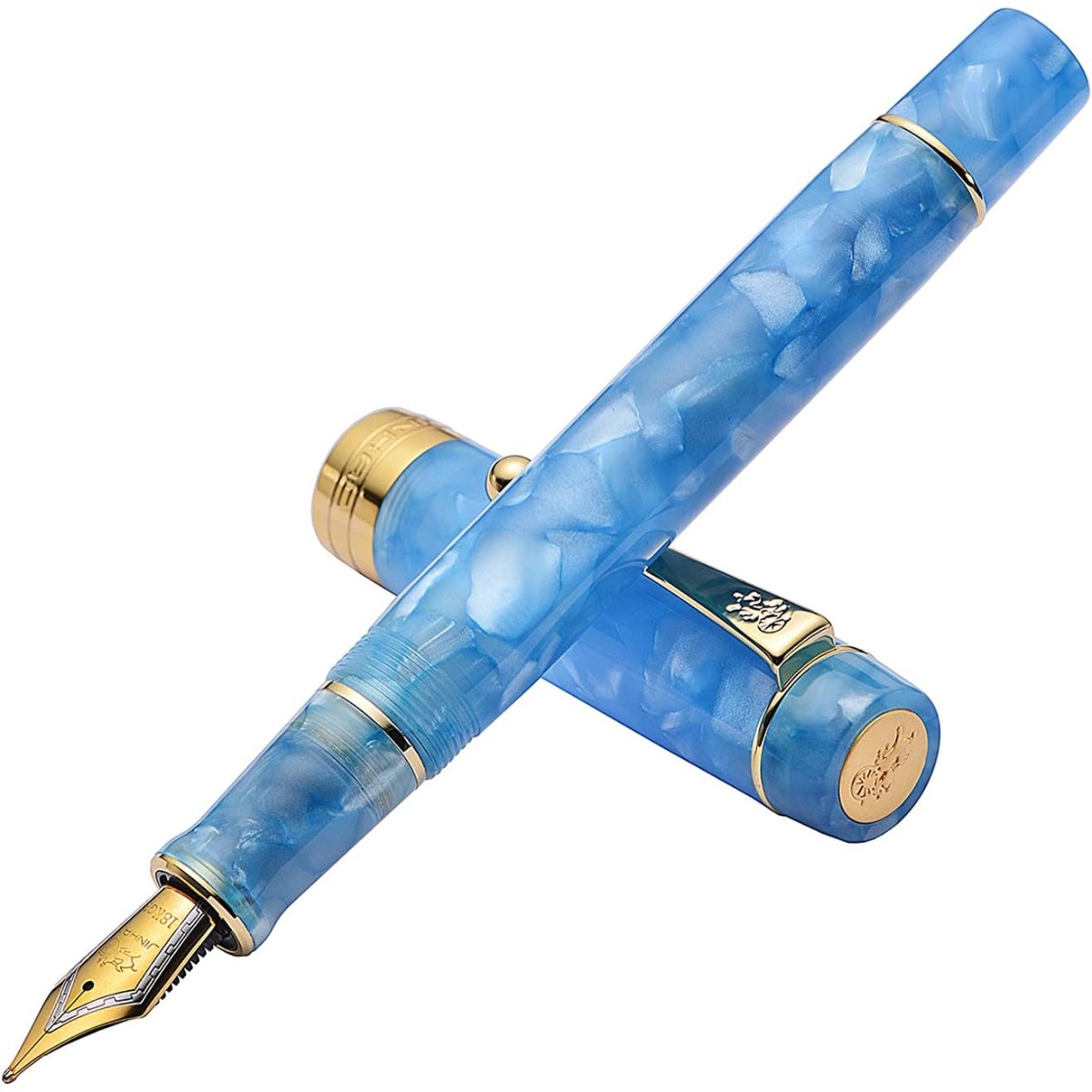 Caneta Tinteiro Jinhao Century 100 Haibao Blue - Ponta EF Jinhao