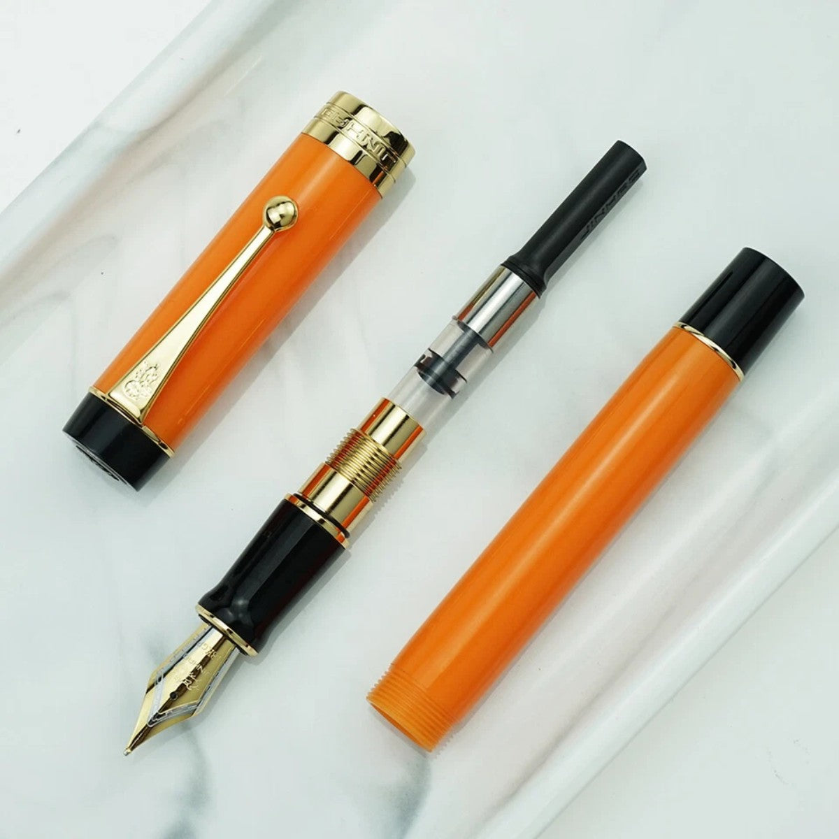 Caneta Tinteiro Jinhao Century 100 Orange Yellow - Ponta F Jinhao