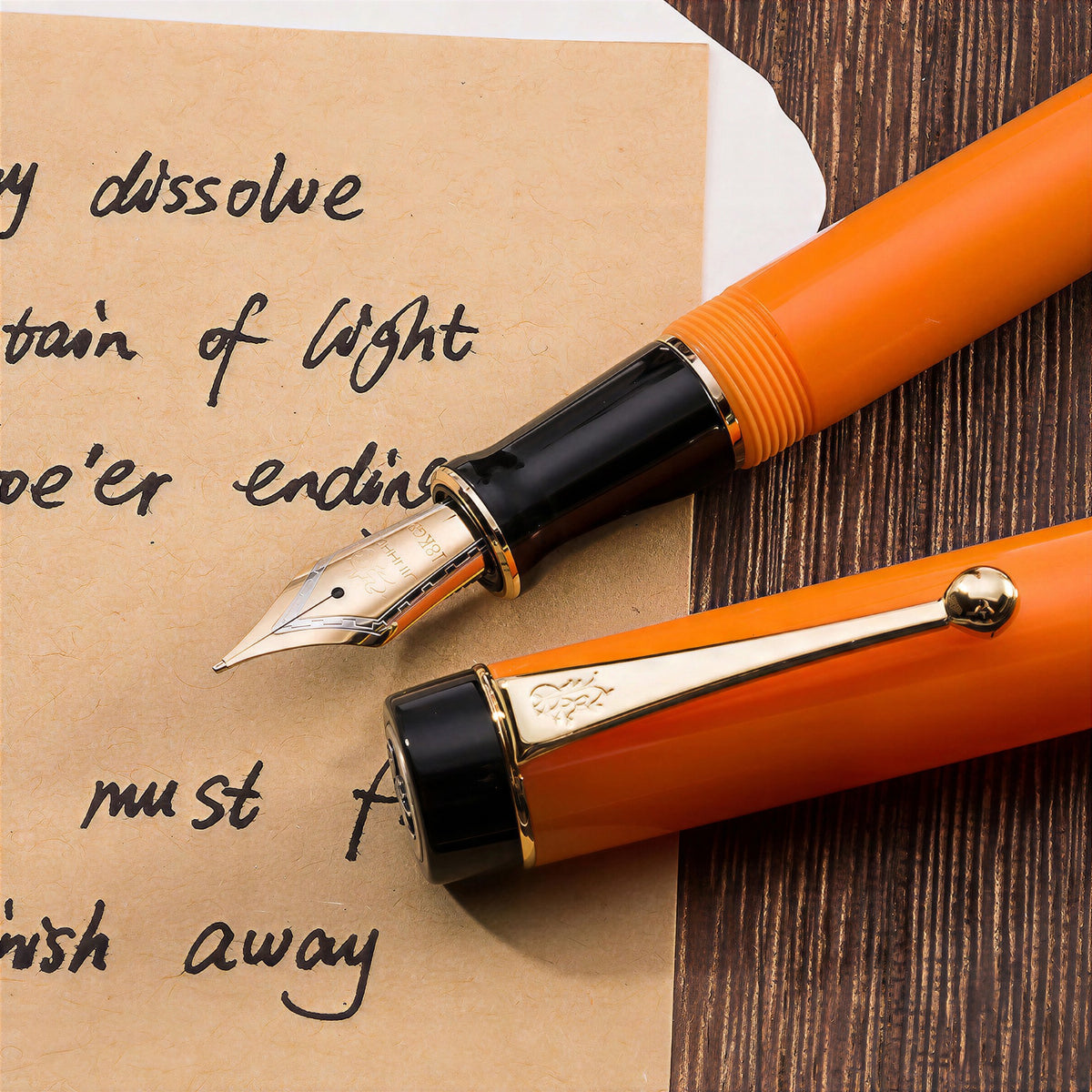 Caneta Tinteiro Jinhao Century 100 Orange Yellow - Ponta F Jinhao