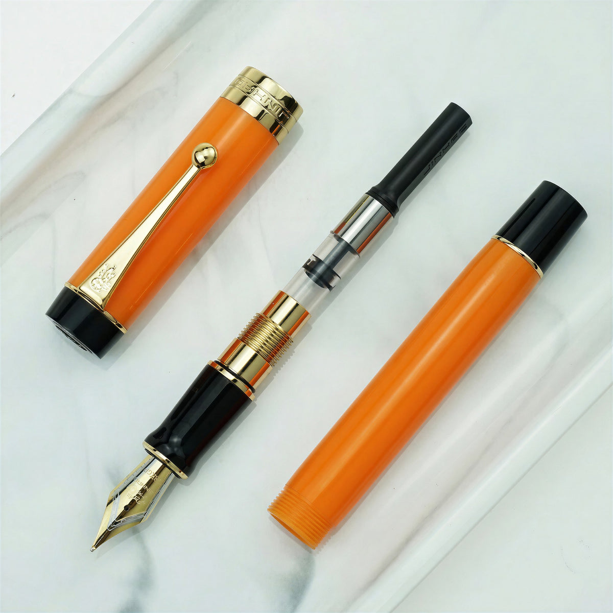 Caneta Tinteiro Jinhao Century 100 Orange Yellow - Ponta F Jinhao
