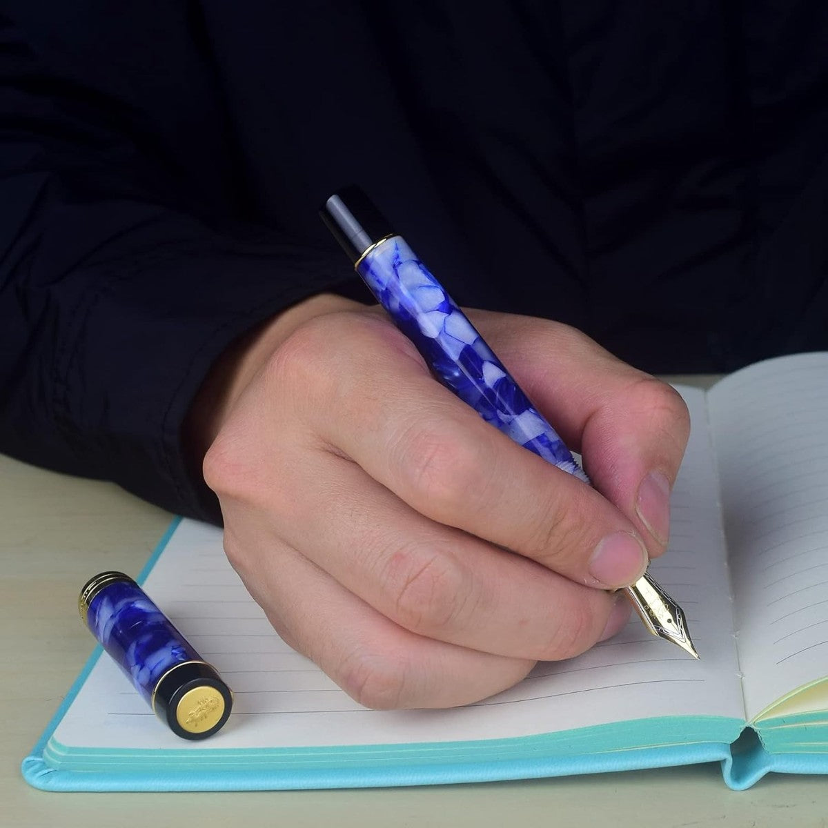 Caneta Tinteiro Jinhao Century 100 Sea Blue - Ponta F Jinhao