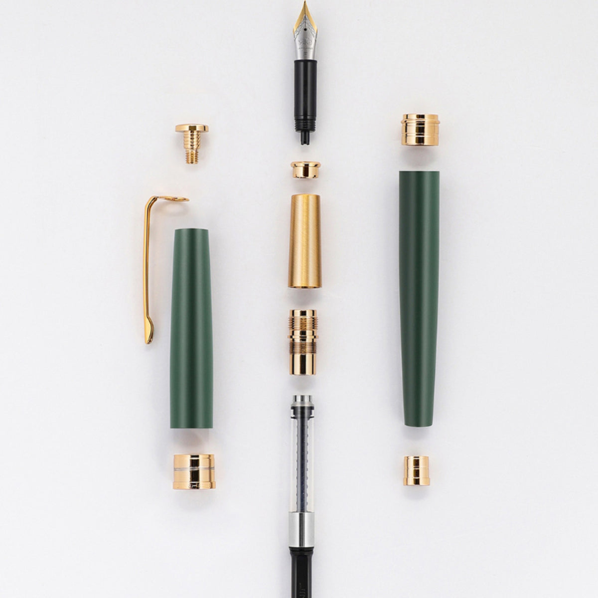 Caneta Tinteiro Jnhao 95 Green Gold Trims - F Jinhao