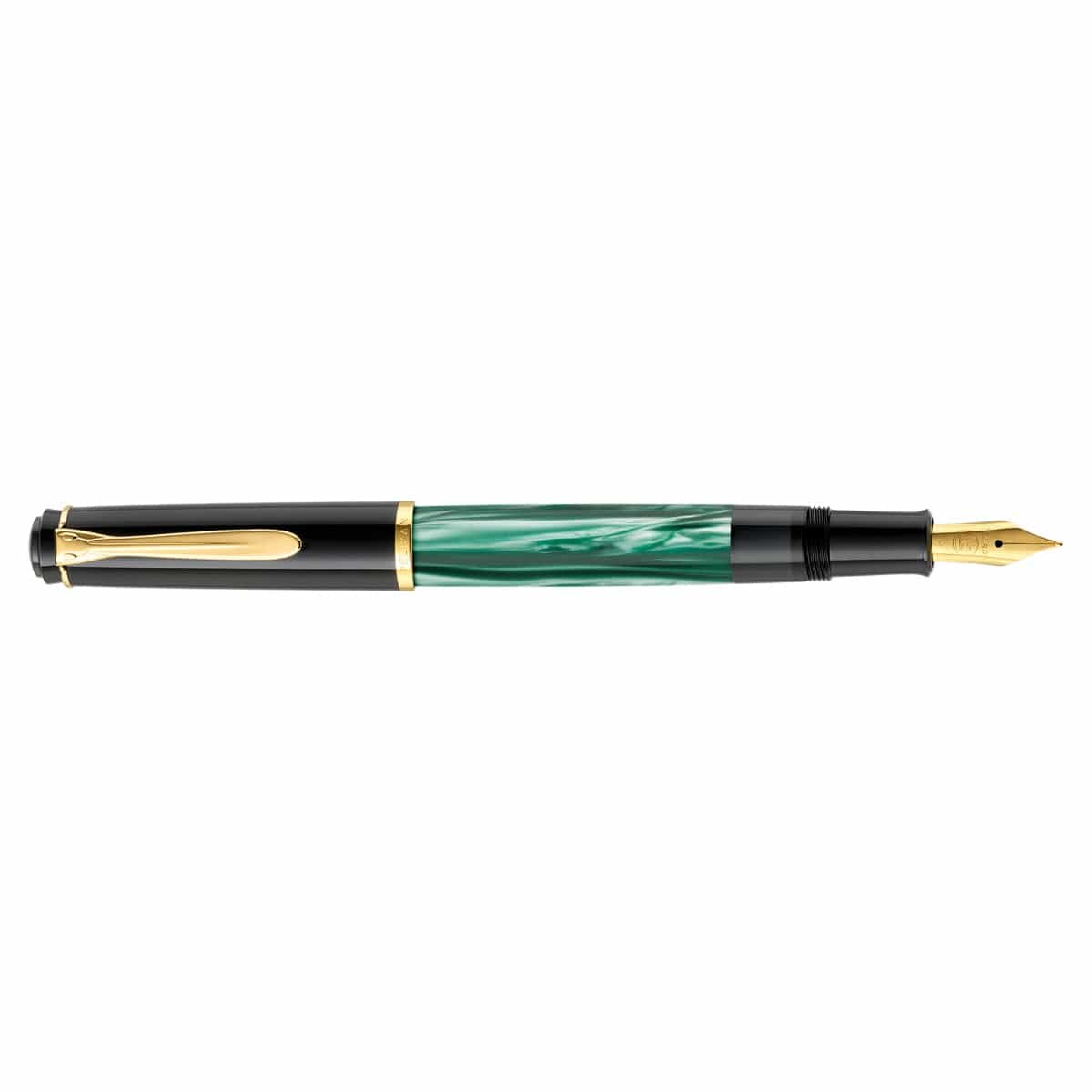 Caneta Tinteiro Pelikan Souverän M200 - Green Marbled - Pena F Pelikan