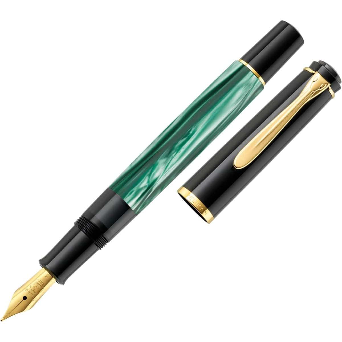 Caneta Tinteiro Pelikan Souverän M200 - Green Marbled - Pena F Pelikan