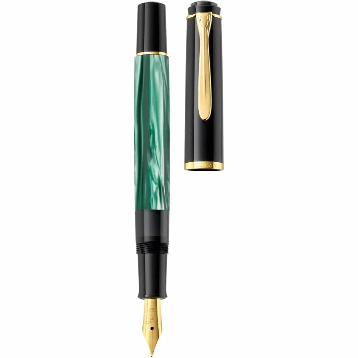 Caneta Tinteiro Pelikan Souverän M200 - Green Marbled - Pena F Pelikan