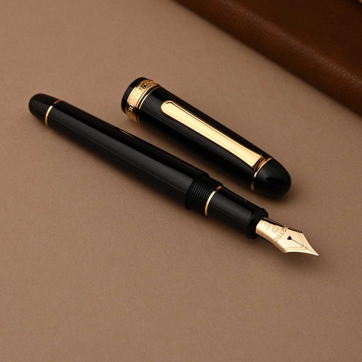Caneta Tinteiro Platinum Century 3776- Black Gold - Pena F Platinum