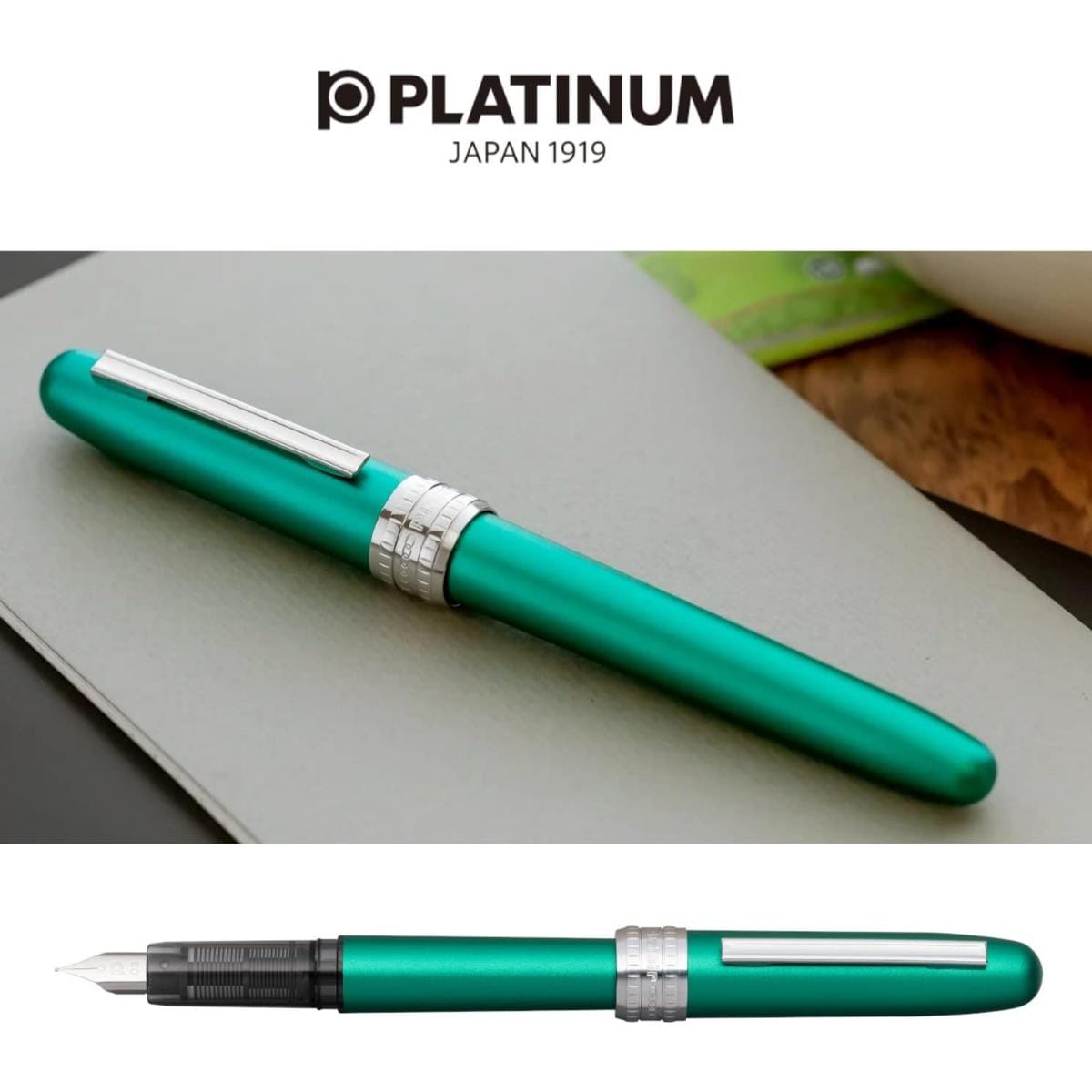 Caneta Tinteiro Platinum Plaisir 0,5 - Teal Green Platinum