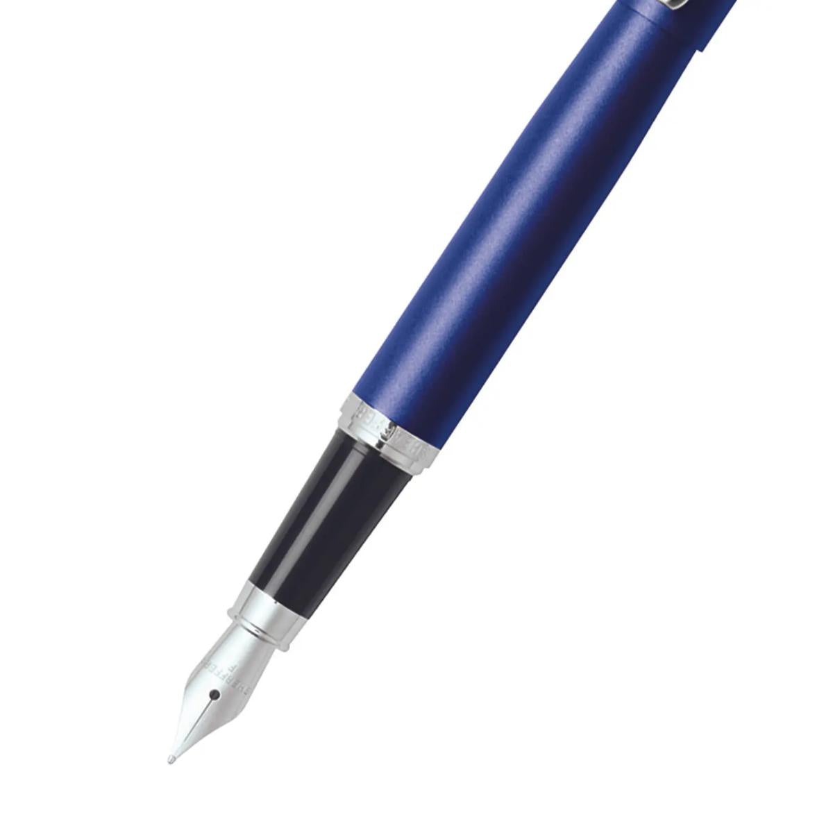 Caneta Tinteiro Sheaffer VFM - Neon Blue & Chrome Trims Livraria Skilo