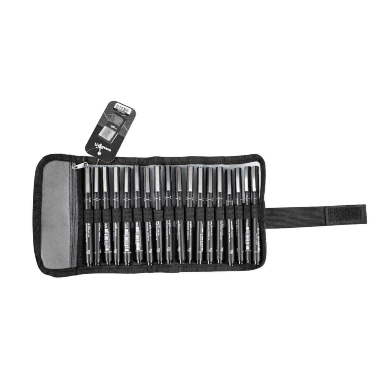 Caneta Uni Pin Fineliner - Rollerset com 18 Canetas Livraria Skilo