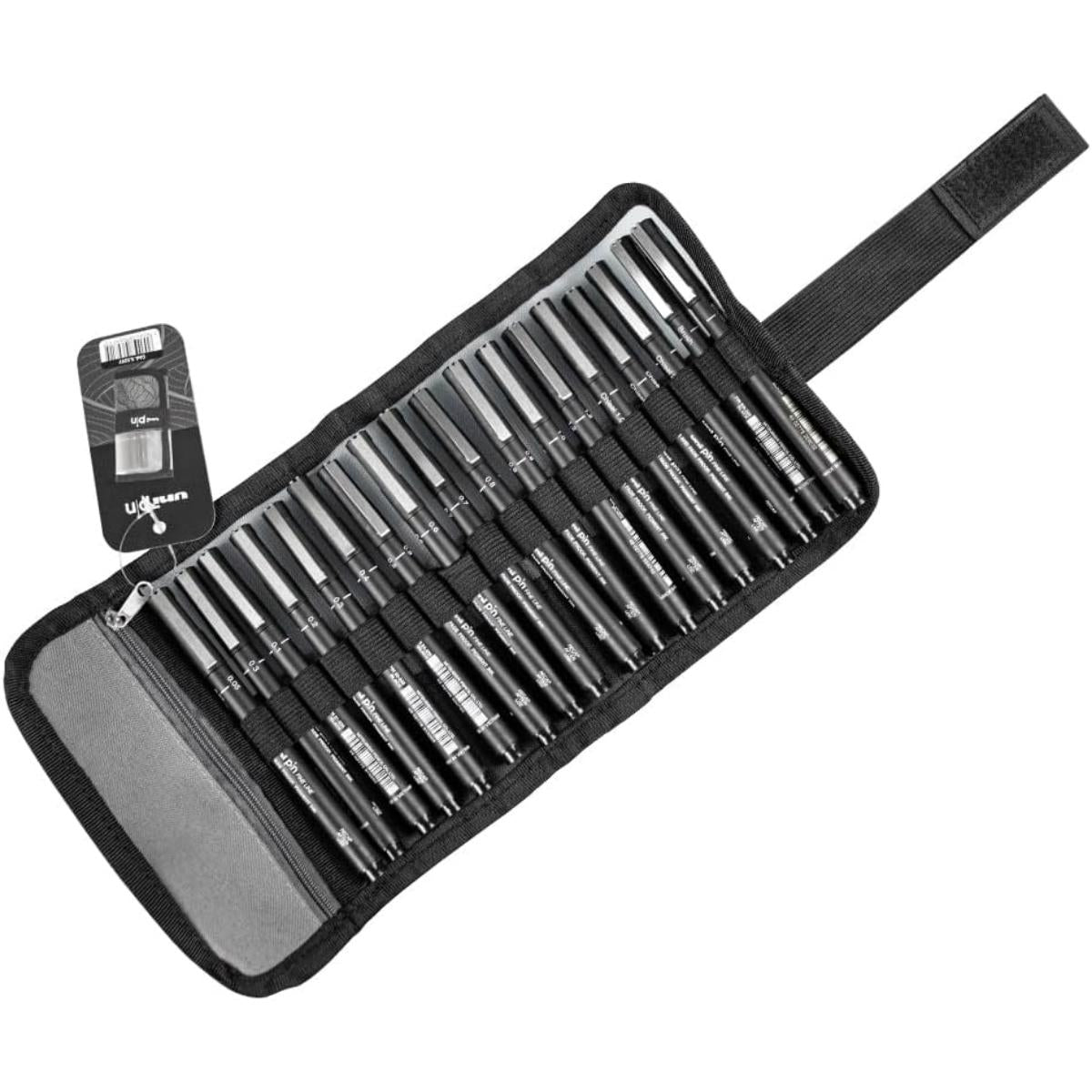 Caneta Uni Pin Fineliner - Rollerset com 18 Canetas Livraria Skilo