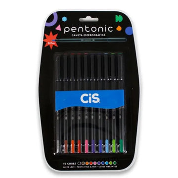Canetas Cis Pentonic 0.7mm  - 10 Cores Livraria Skilo