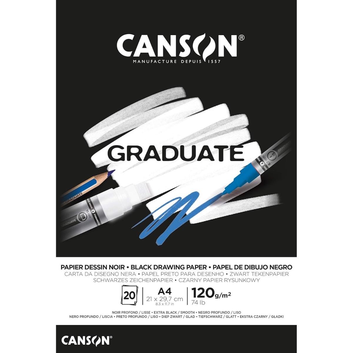 Canson - Bloco A4 Graduate Desenho Preto Canson