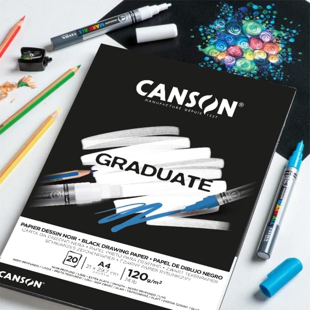 Canson - Bloco A4 Graduate Desenho Preto Canson
