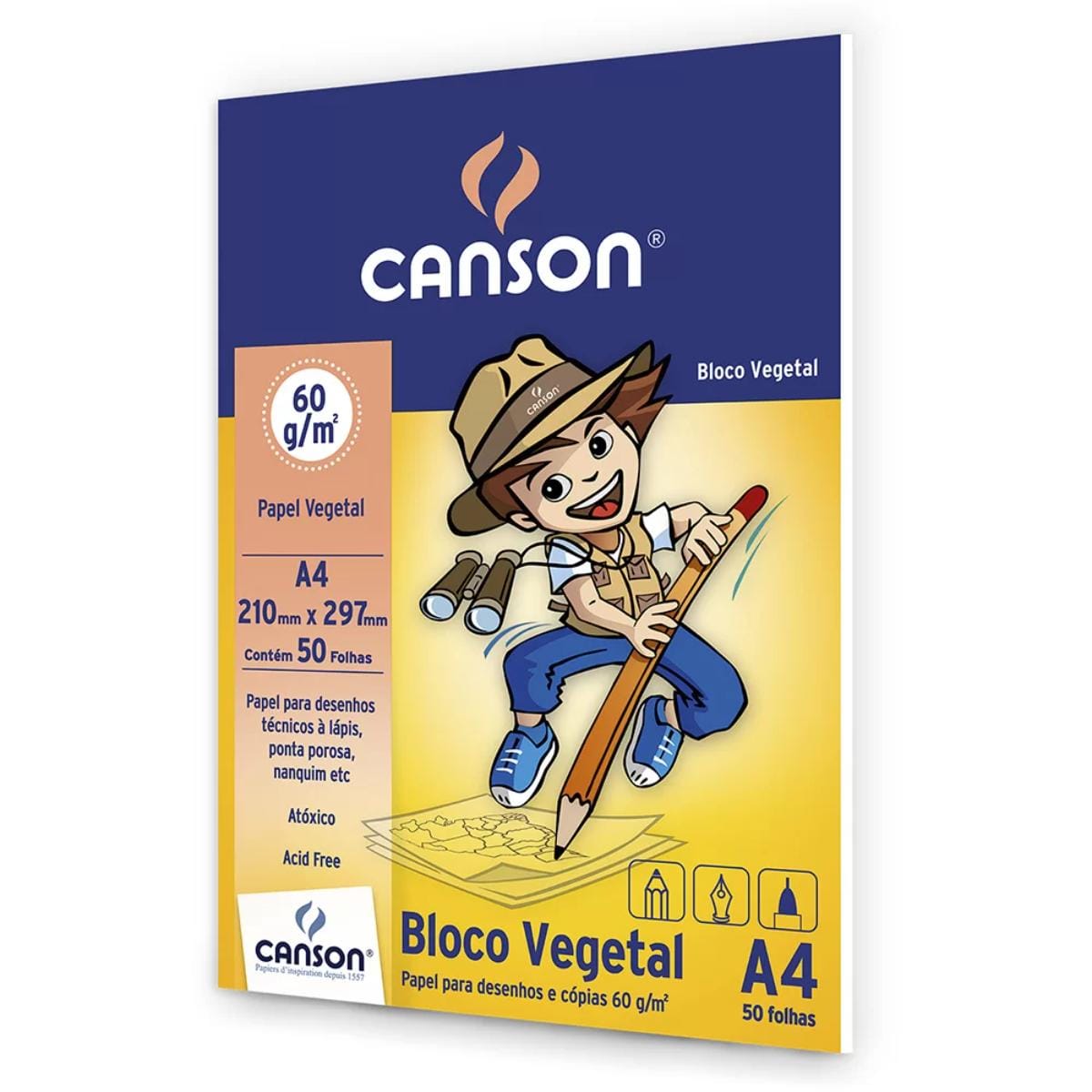 Canson - Bloco A4 Vegetal Escolar Canson