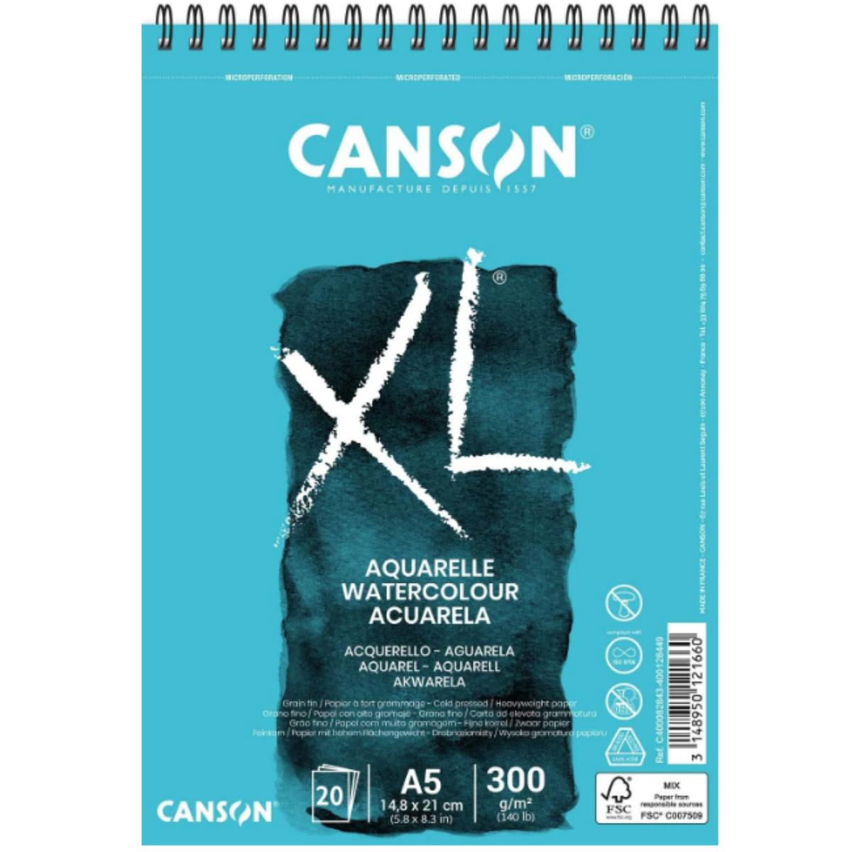 Canson XL Aquarelle - Bloco Para Aquarela A5 - 300g/m² Canson