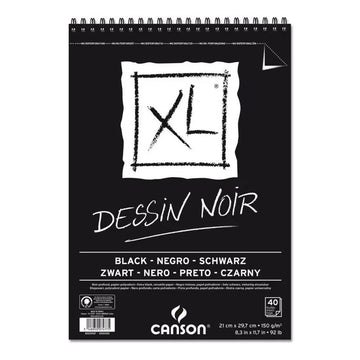 Canson XL Dessin Noir - Bloco Preto Para Desenho - A4 - 150g/m² Canson
