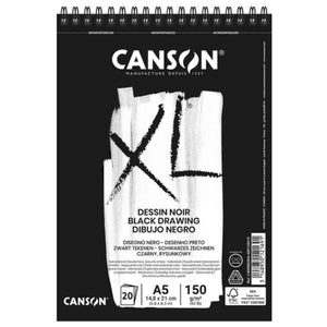 Canson XL Dessin Noir - Papel Preto Para Desenho - A5 - 150g/m²