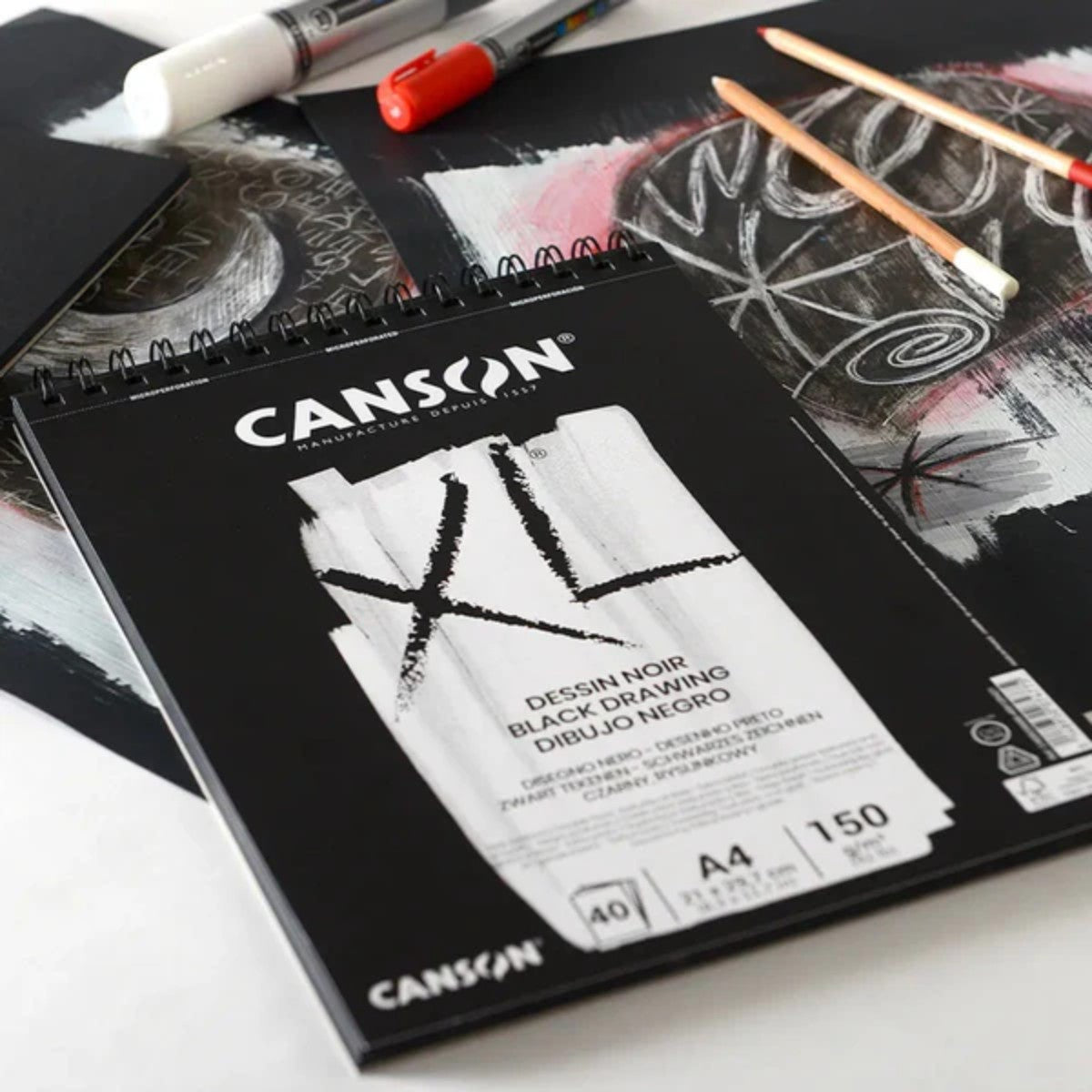 Canson XL Dessin Noir - Papel Preto Para Desenho - A5 - 150g/m² Canson